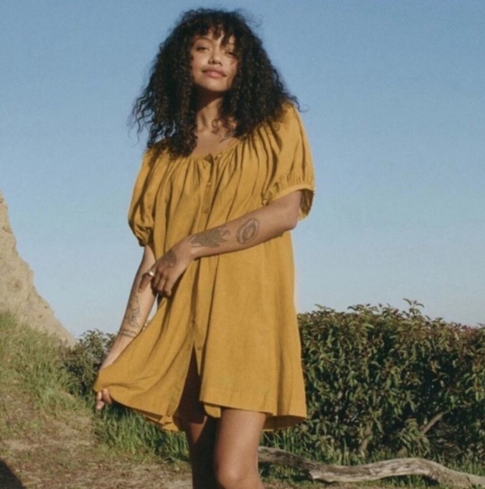 NWT DOEN Josette Mini Dress in Golden Willow M